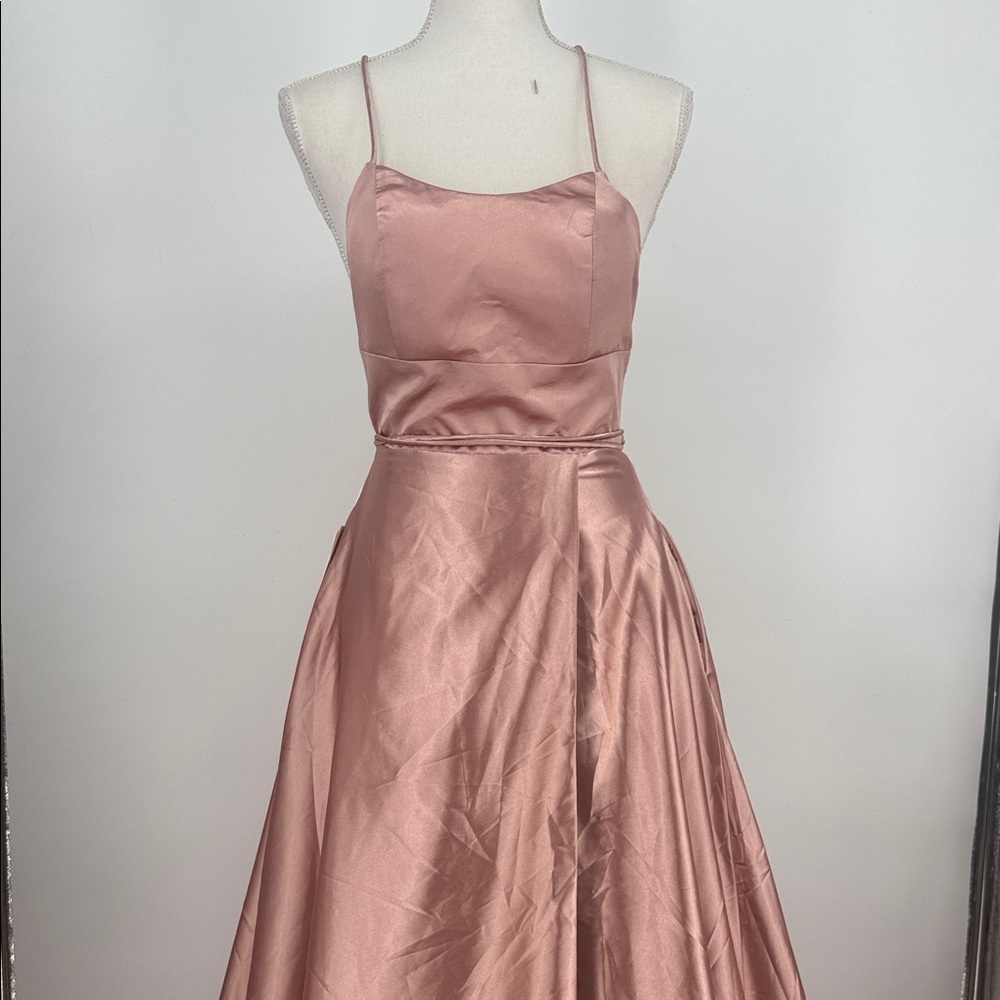 NWT Witness of Love Pink Satin Prom Dress Size 2 - Picture 2 of 8